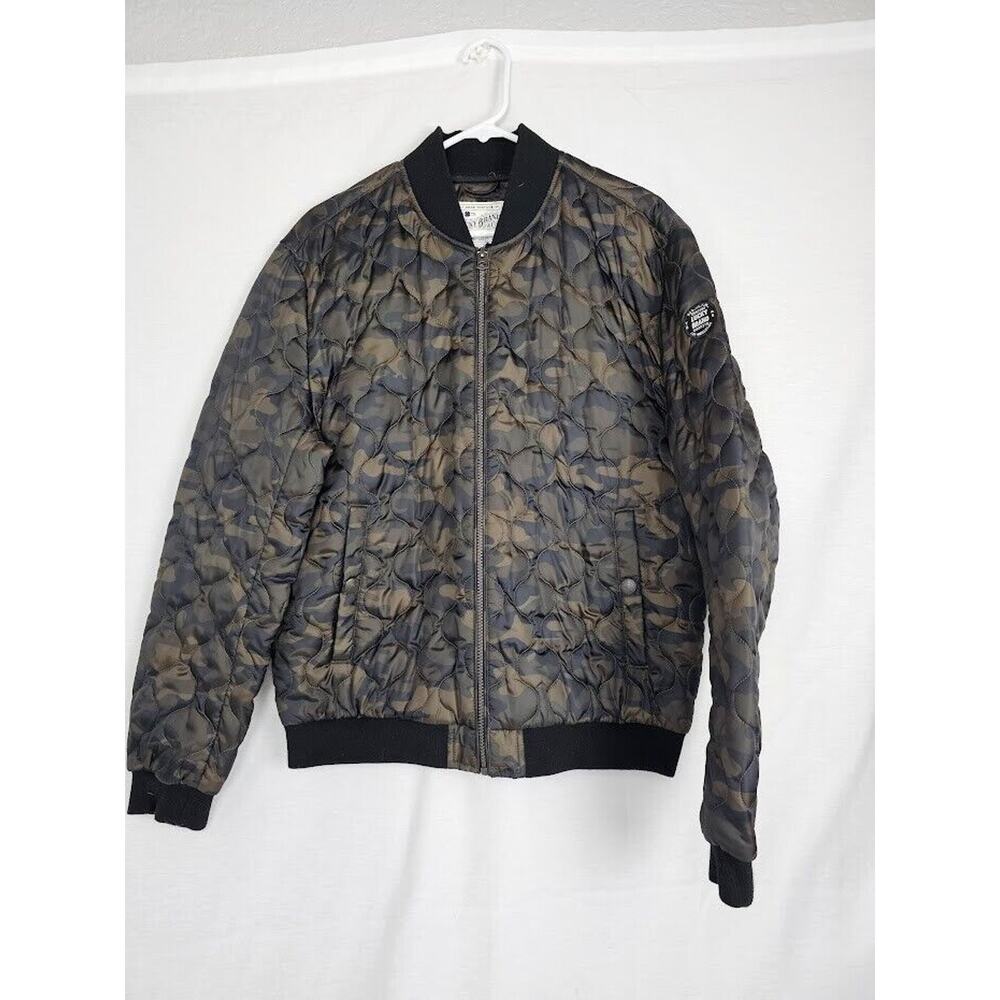 LUCKY BRAND MEN'S QUILTED CAMO BOMBER JACKET Insulated Camouflage Jacket LARGE